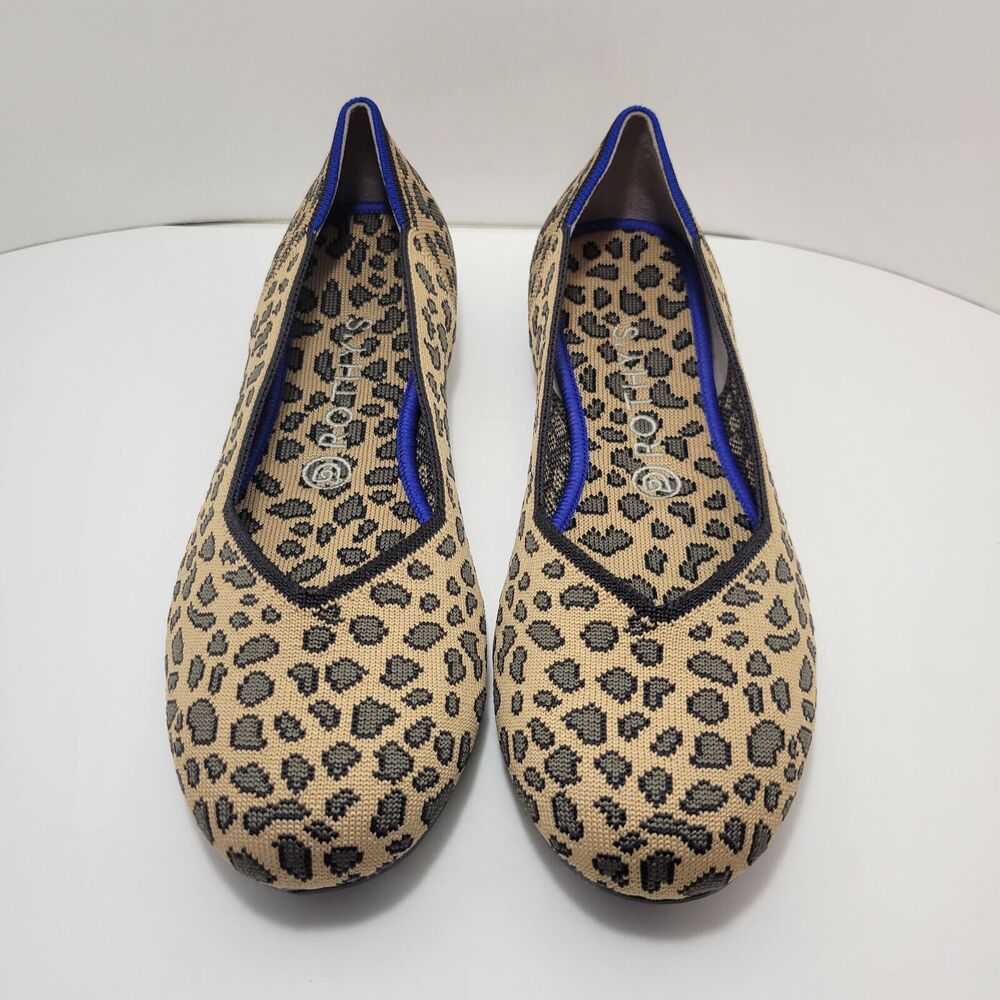 Rothys The Flat Women's Size 11 US Spotted Cheetah Print Round Toe Slip on Shoes